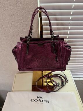 Coach Dreamer 21 Metallic Plum Satchel
